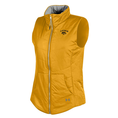 Iowa hawkeyes under armour mujer gold coldgear storm1 chaleco suelto con cremallera completa - sporting up