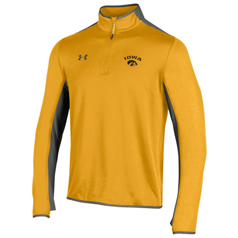 Shop Iowa Hawkeyes Under Armour Gold Survival 1/4 Zip Loose ColdGear Pullover - Sporting Up