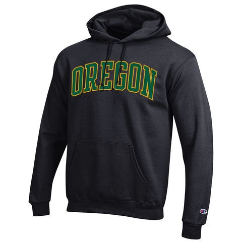 Shop Oregon Ducks Champion Black Powerblend Fleece Hoodie Pullover Sweatshirt - Sporting Up