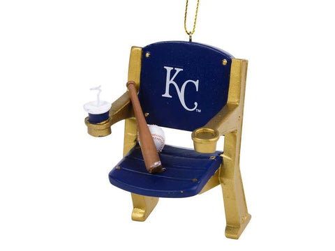 Kansas City Royals equipo deportivo silla de estadio azul y dorado adorno de árbol de Navidad - haciendo deporte