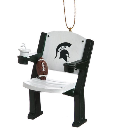 Shop Michigan State Spartans Team Sports White Green Stadium Chair Christmas Ornament - Sporting Up