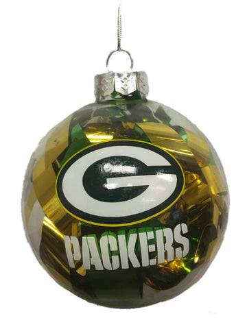 Green Bay Packers NFL Topperscot Grün-Gold-Lametta-Weihnachtsschmuck (3 1/4 Zoll) – sportlich