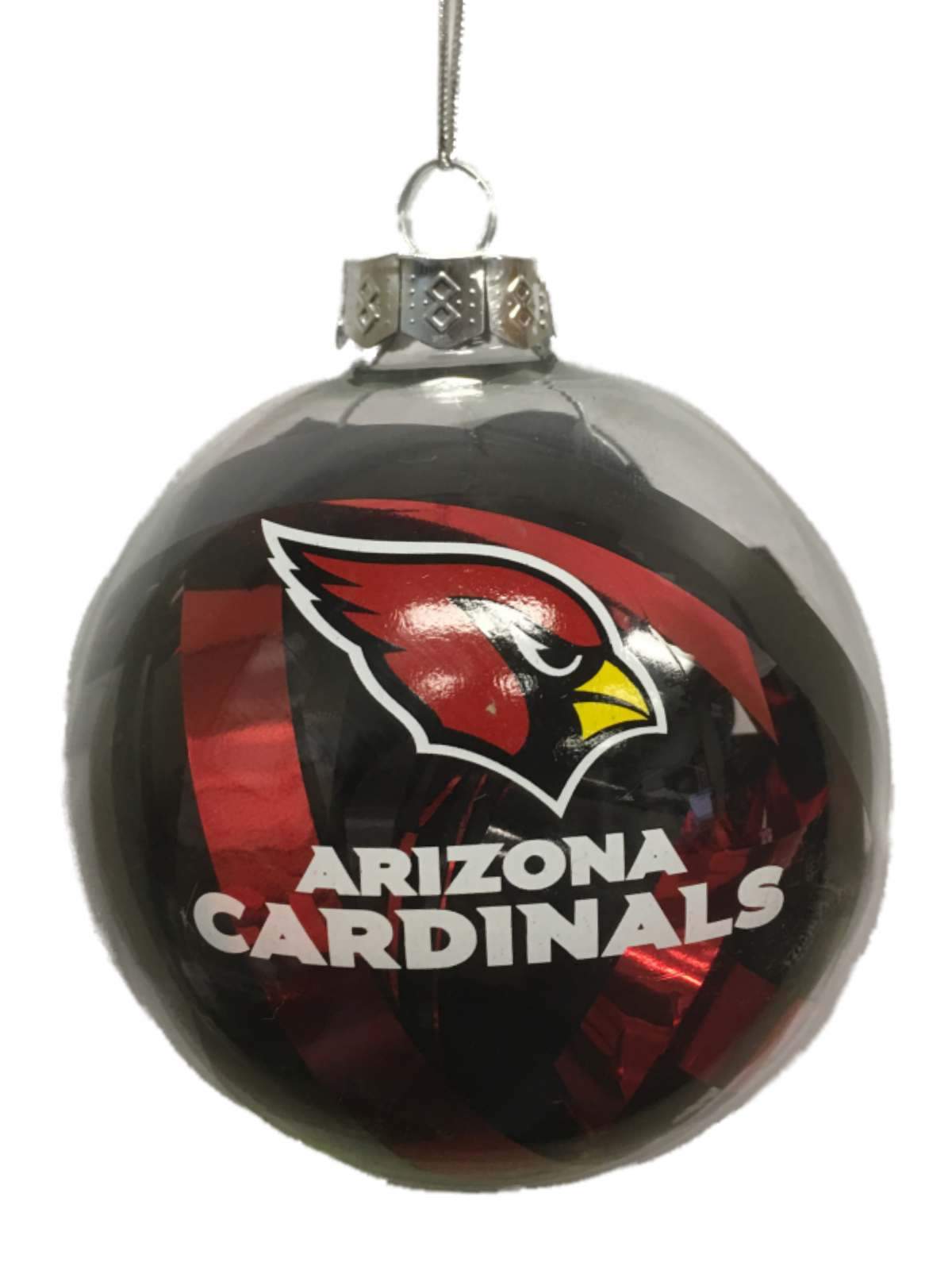 Arizona Cardinals NFL Topperscot Red & Black Tinsel Christmas Ornament (3  1/4')