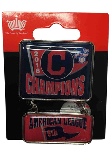 Achetez l'épinglette en métal pendante des Indians de Cleveland 2016, 6 fois champions de la Ligue américaine - Sporting Up