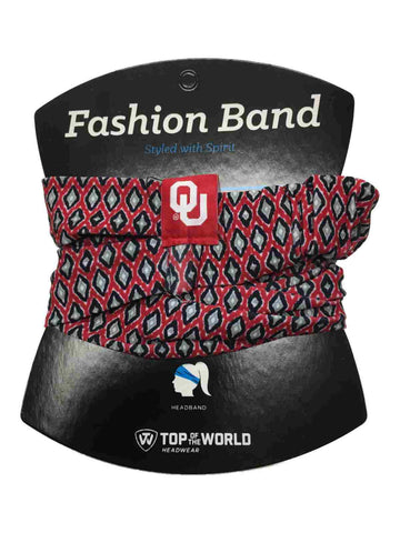 Oklahoma Sooners TOW Damen-Stirnband in Rot und Schwarz, ultraweich, Kitty-Stil, sportlich