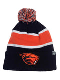 Oregon State Beavers TOW Tri-Tone Whirl Knit Cuffed Poof Winter Hat Cap Beanie - Sporting Up