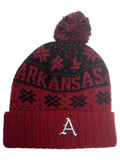 Arkansas Razorbacks TOW Red Subarctic Snowflake Poofball Cuffed Hat Cap Beanie - Sporting Up