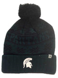 Michigan State Spartans TOW Green Subarctic Snowflake Poof Cuffed Hat Cap Beanie - Sporting Up
