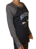 San Jose Sharks SAAG Women's Two-Tone Gray Tri-Blend Baseball T-Shirt - Sporting Up