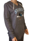 San Jose Sharks SAAG Women's Gray Tri-Blend Hooded V-Neck T-Shirt - Sporting Up