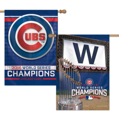 Shop Chicago Cubs 2016 World Series Champions WinCraft Premium 2-Sided Vertical Flag - Sporting Up