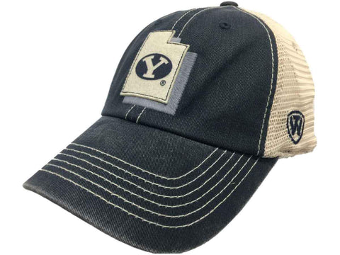 Byu cougars remorquage marine uni maille réglable snapback slouch chapeau casquette - sporting up