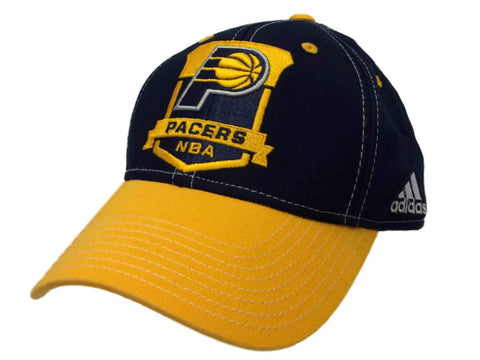 Handla Indiana Pacers Adidas Marinblå och gul strukturerad justerbar hattmössa - Sporting Up