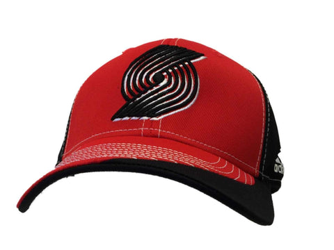 Shoppen Sie Portland Trail Blazers Adidas Rot Schwarz Strukturierte verstellbare Mütze – sportlich