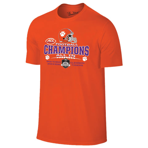 Clemson tigers 2016 fotboll acc konferens mästare omklädningsrum t-shirt - sporting up