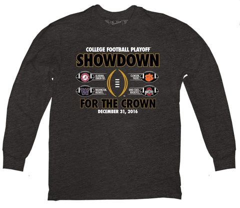 2017 College Football Playoff Showdown för Crown Four Team LS T-shirt - Sporting Up