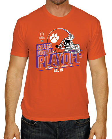 T-shirt casque orange demi-finale des éliminatoires de football universitaire des Tigers de Clemson 2017 - sporting up