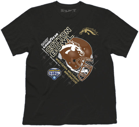Western michigan broncos 2017 bomullsskål college fotboll hjälm t-shirt - sportig upp