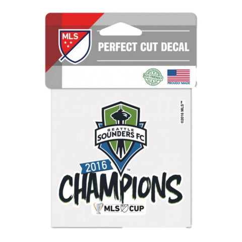 Shop Seattle Sounders FC 2016 MLS Cup Champions WinCraft Perfect Cut Decal (4"x4") - Sporting Up