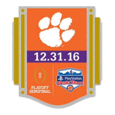 Shop Clemson Tigers 2016 Fiesta Bowl Playoff Semifinal 12.31.16 Metal Lapel Pin - Sporting Up