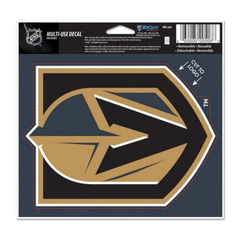 Las Vegas Golden Knights NHL Wincraft Mehrzweck-Aufkleber in Stahlgrau, Schwarz und Gold – sportlich