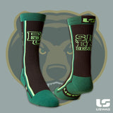 Baylor Bears Uswag Green Black & Neon Green Moisture Wicking Crew Socks - Sporting Up