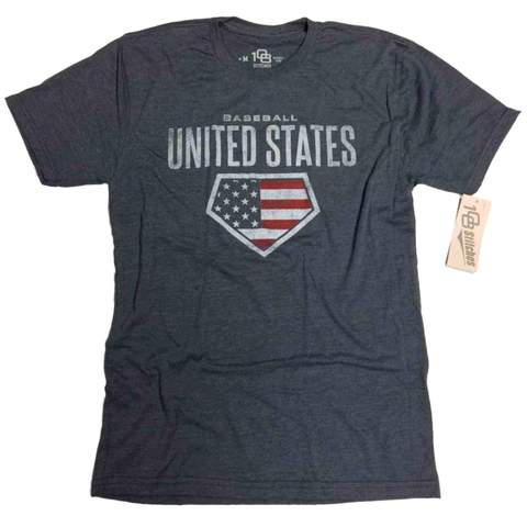 United States Baseball Flag Classic Navy Soft Vintage T-Shirt - Sporting Up