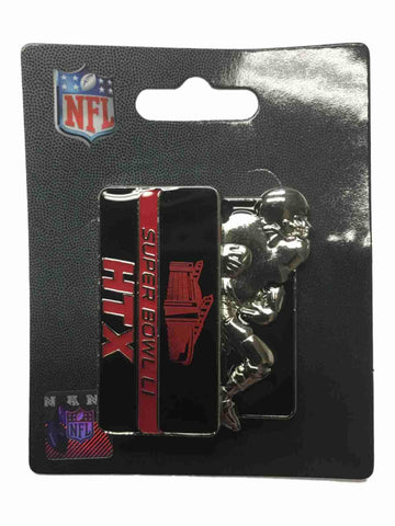 Shop 2017 Super Bowl LI 51 HTX Aminco Metal Sculpted Football Player Lapel Pin - Sporting Up