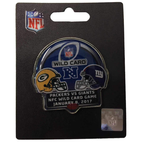 Shop Green Bay Packers New York Giants 2016 Playoffs NFL NFC Dueling Helmet Team Pin - Sporting Up