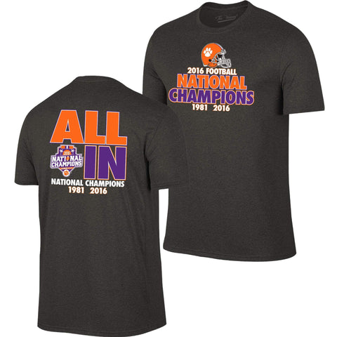 Shop Clemson Tigers Victory 2016 College Football National Champions All In T-Shirt - Sporting Up