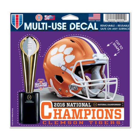 Shop Clemson Tigers 2016 Football National Champions Multi-Use Decal (4.5" x 5.75") - Sporting Up