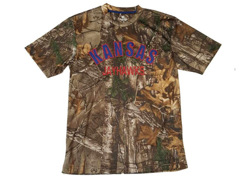 Camiseta (s) de rendimiento con cuello redondo y realtree camo ss de Kansas jayhawks colosseum - sporting up