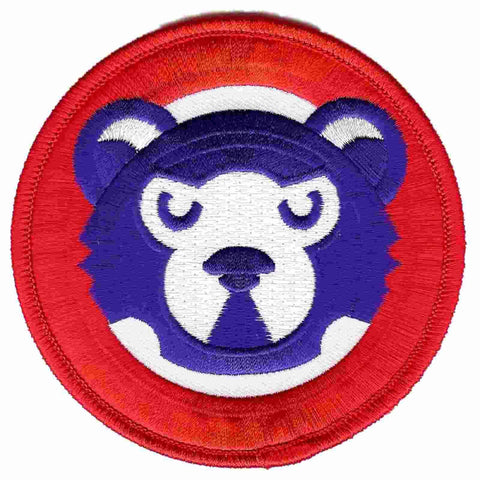 Parche coleccionista de manga de jersey con cara de oso retro de la década de 1980 con emblema de los Cachorros de Chicago - deportivo