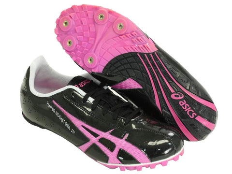 Asics Hyper RocketGirl SP 3 Womens Black Magenta Track Field Cleat Shoes - Sporting Up