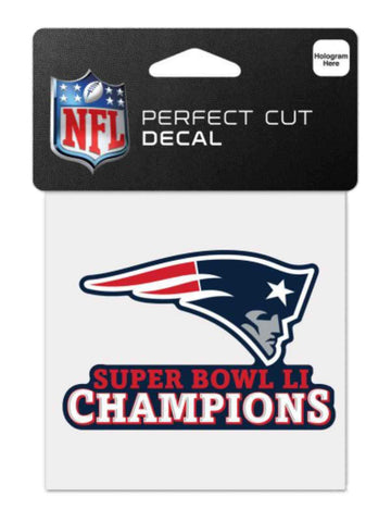Calcomanía de corte perfecto de los campeones del Super Bowl LI de los New England Patriots 2017 (4 x 4 pulgadas) - Sporting Up