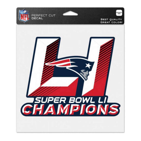 Calcomanía de corte perfecto de los campeones del Super Bowl LI de los New England Patriots 2017 (8 x 8 pulgadas) - Sporting Up