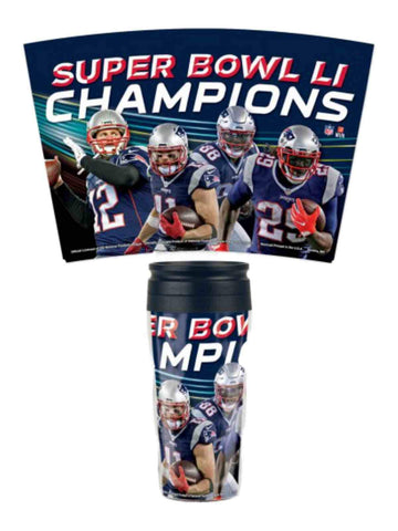 Vaso de taza de viaje para jugadores de campeones del super bowl li de los New England Patriots 2017 - sporting up
