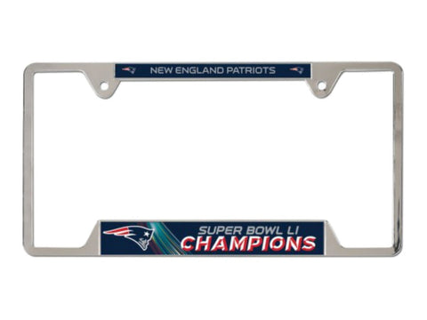 Cadre de plaque d'immatriculation en métal des Patriots de la Nouvelle-Angleterre 2017 Super Bowl Li Champions - Sporting Up