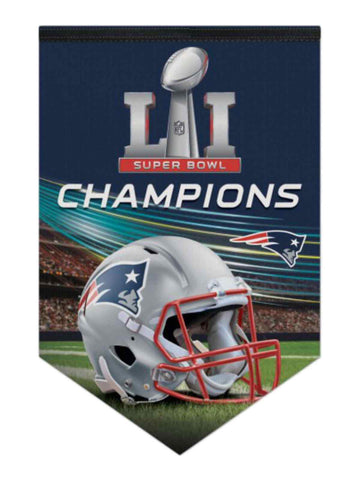 Pancarta de fieltro premium de campeones del Super Bowl LI de los New England Patriots 2017 (17"x26") - Sporting Up