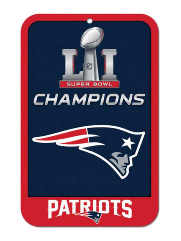 Letrero de pared de plástico de campeones del Super Bowl LI de los New England Patriots 2017 (11 "x 17") - Sporting Up