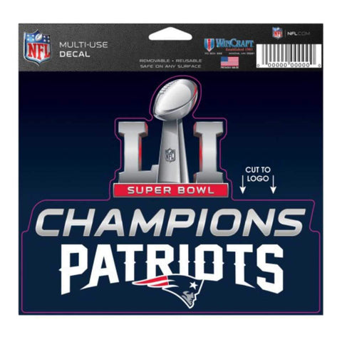 New England Patriots 2017 Super Bowl LI Champions Navy Multi-Use Decal - Sporting Up