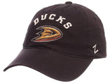 Anaheim ducks zephyr pieza central negra correa ajustable gorra holgada - sporting up