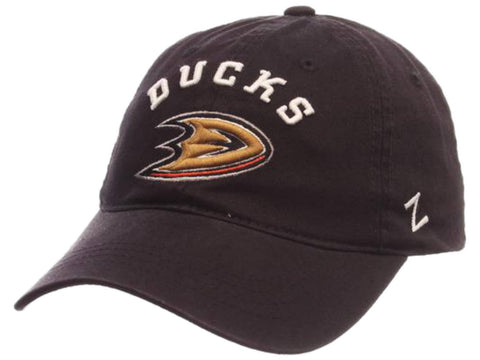 Shop Anaheim Ducks Zephyr Black Centerpiece Adjustable Strap Slouch Hat Cap - Sporting Up