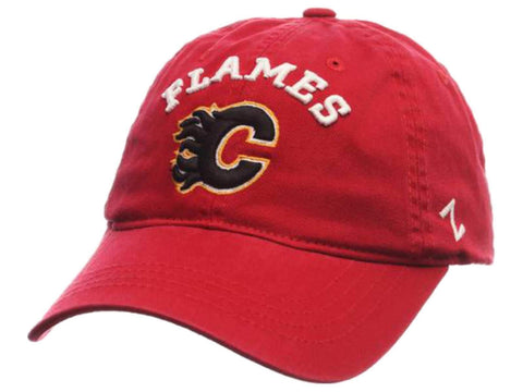 Shop Calgary Flames Zephyr Red Centerpiece Adjustable Strap Slouch Hat Cap - Sporting Up