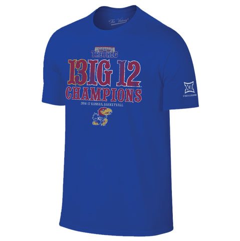 Kansas jayhawks 13 grandes 12 grandes campeones de baloncesto de la conferencia phog camiseta - sporting up
