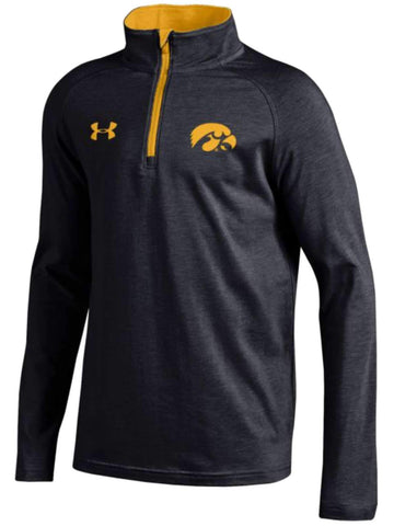 Shop Iowa Hawkeyes Under Armour YOUTH Black Lightweight Loose 1/4 Zip Pullover - Sporting Up