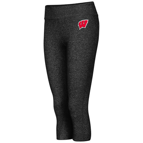 Compre leggings de longitud capri con banda gruesa negra para mujer de Wisconsin Badgers Colosseum - sporting up