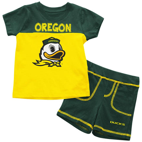 Shop Oregon Ducks Colosseum BABY INFANT Jr. Duck Cotton Shorts & Tee Outfit - Sporting Up