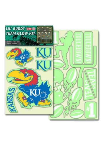 Kaufen Sie Kansas Jayhawks Team Promark Lil' Buddy Glow Kit leuchtende Aufkleber (20 Aufkleber) – sportlich