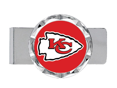 Shop Kansas City Chiefs Aminco Red White Red Silver Circle Money Clip (.75" x 2") - Sporting Up